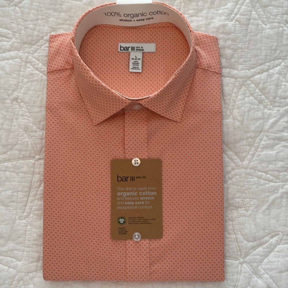 NWT Men’s Organic Cotton Dress Shirt Large